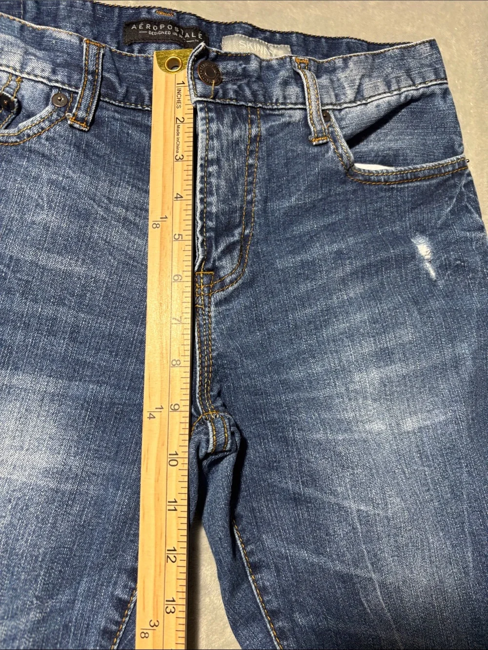 Aeropostale Men’s Skinny Jeans 31x32 Distressed Medium Wash Denim
